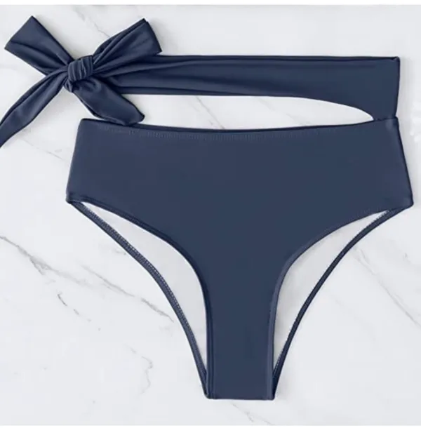 Eomenie Tie Side Tummy Control High Waisted bikini bottom - Image 4