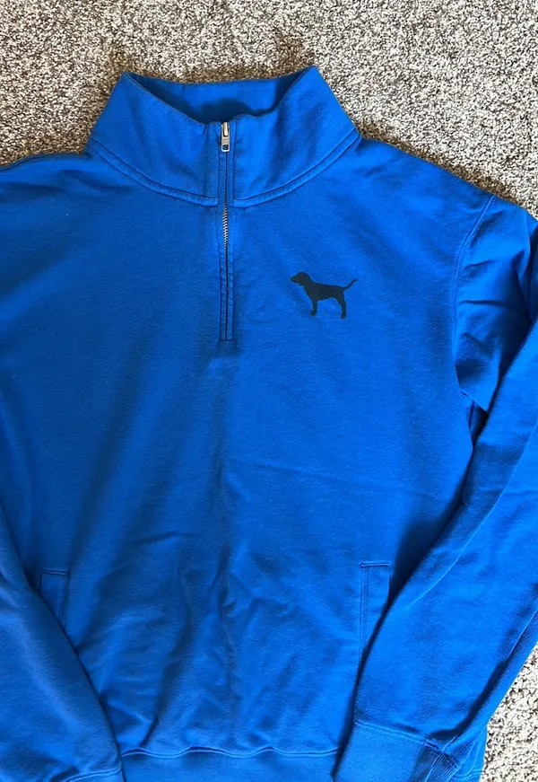 PINK Victoria’s Secret Blue Half-Zip - Image 2