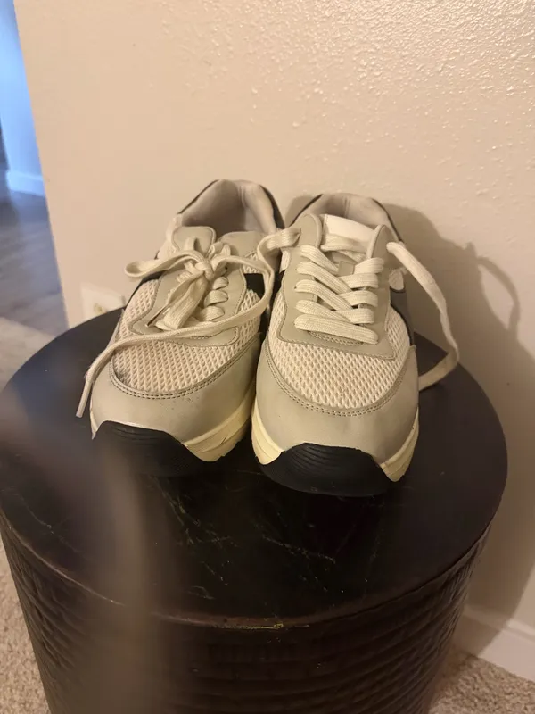 Stylish White & Black Sneakers – Size 11 - Image 3