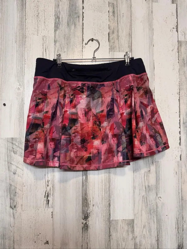 Lululemon Pace Rival Skirt Multi Pink Floral Abstract Tennis Running Womens 10 - Image 8