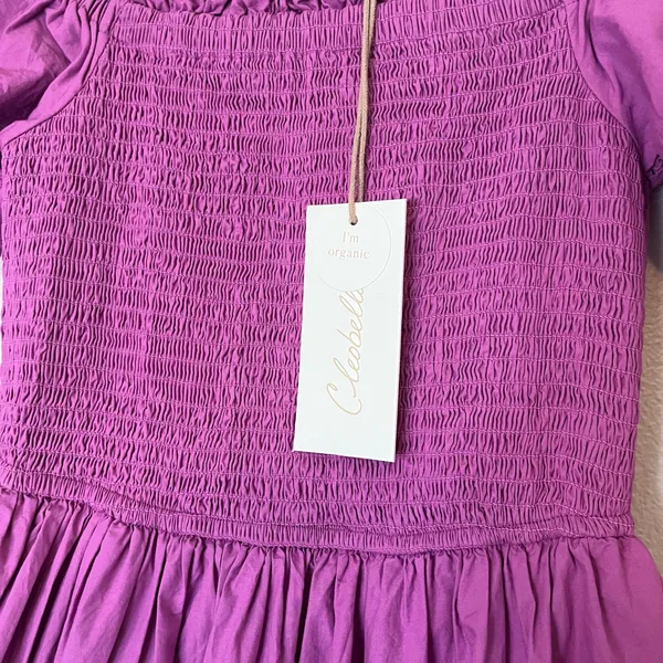 Cleobella NEW Kaiya Tiered Cotton Smocked Ruffle Sleeve Midi Dress Azalea - Image 5