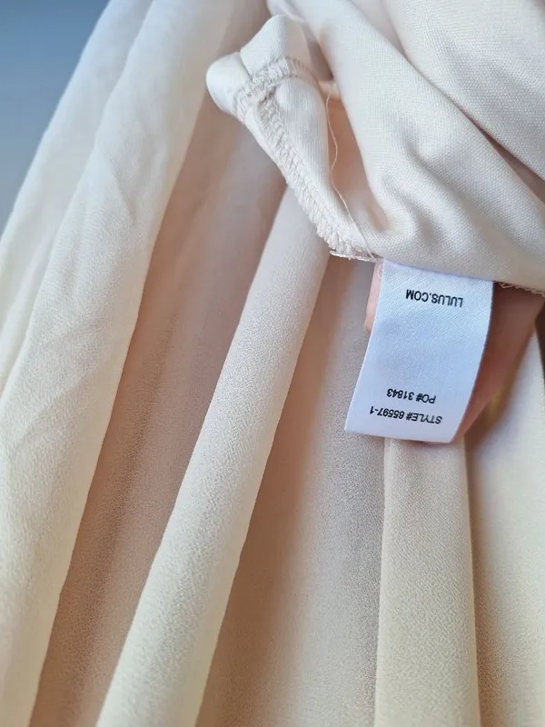 Lulus Dearly Loved Cream Flutter Sleeve Maxi Dress Size M - Image 15