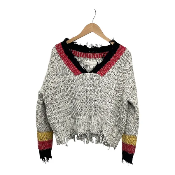 Vintage Havana Womens Sweater Small‎ Gray V Neck Long Sleeve Pullover - Image 3