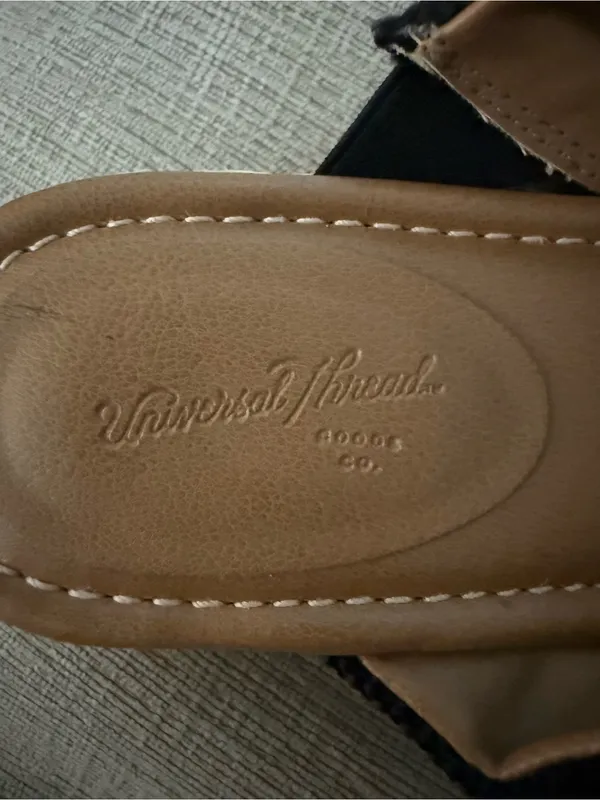 Universal Threads Black Crisscross Espadrille Slide Wedges - Image 3