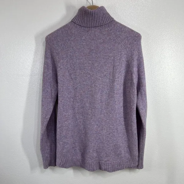 J. Crew Sweater Medium Pastel Super Soft‎ Yarn Alpaca Wool Blend Turtleneck Cozy - Image 5