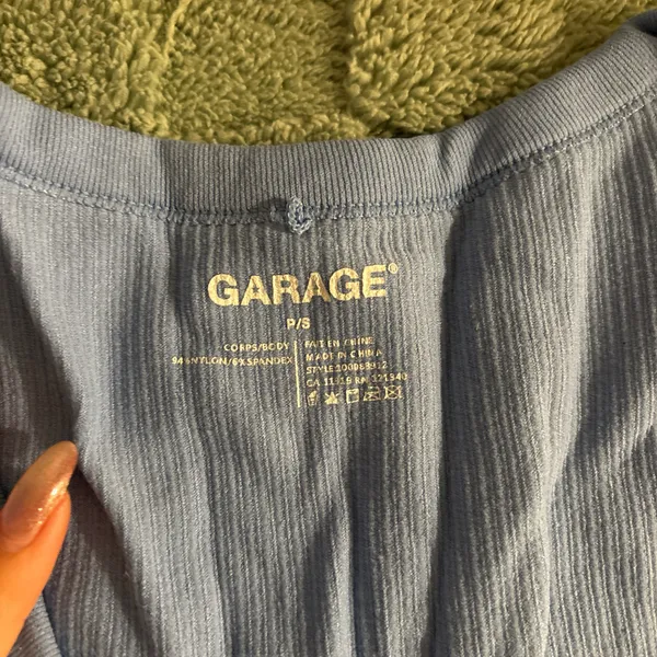 Garage blue long sleeve cropped top - Image 2