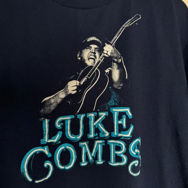 Luke Combs MOS Navy Interstate Tour‎ Tee Sz M Blue Size M - Image 2