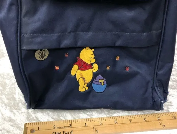 Vintage Pooh Disney Store Mini Navy Backpack - Image 3
