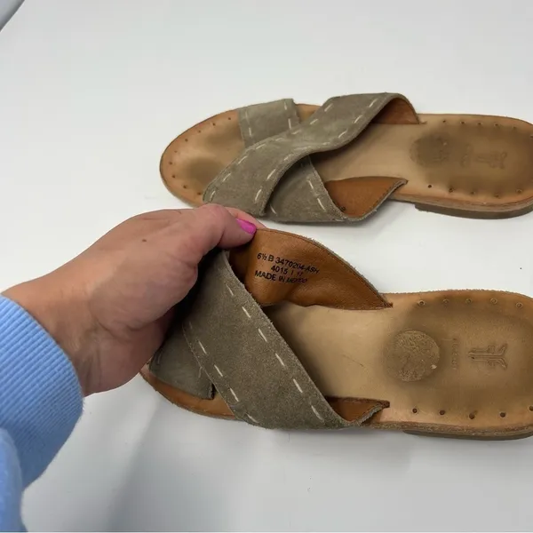 Frye Ally Criss‎ Cross Leather Sandals Sz 6.5 - Image 4