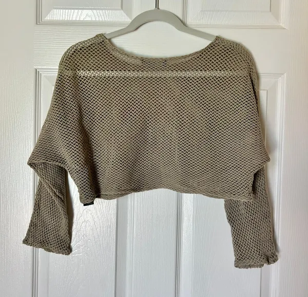 Zara Cropped Knitted Sweater Cover Up - Image 3