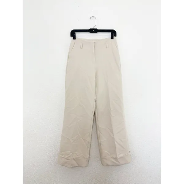 Zara Oyster Cuffed Wide Leg Trousers Size XS Minimalist Chic Relaxed 1478/234 - Image 4