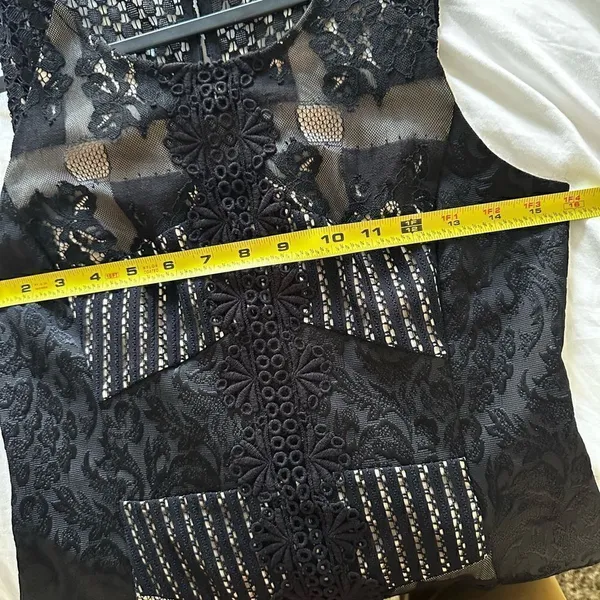 NWT Anthropologie Moulinette Soeurs Sheath Dress Lace Crochet Jacquar, Size 4 - Image 9