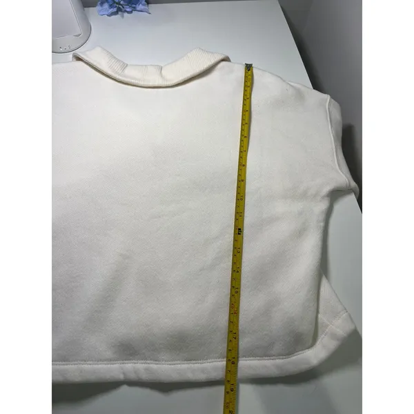 Z Supply Womens‎ Cream Ribbed Collar Fleece Pullover Sweatshirt ZT233836S Size S - Image 7