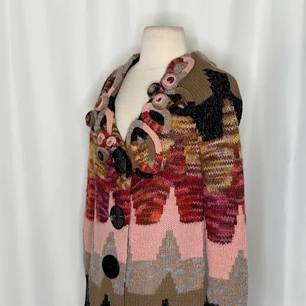 Anthropologie SLEEPING ON SNOW Loops & Angles Cardigan Sweater Wool Small - Image 5