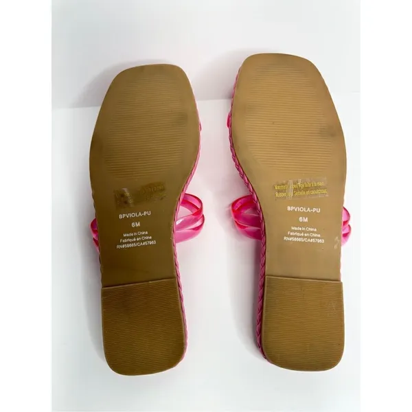 Nordstrom Jelly Strap Sandals Size 6 BP‎ Viola Barbie Pink Braided Square Toe - Image 8