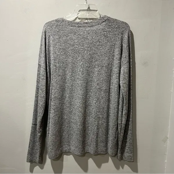 RAILS Leigh V-neck Velvet-ties Long-sleeve Top In Melange Gray Size Large Soft!‎ - Image 8