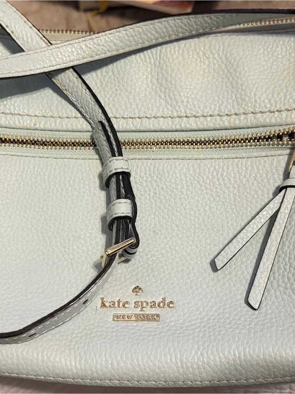 Kate Spade Mint Pebbled Leather Crossbody with Gold Hardware - Image 4