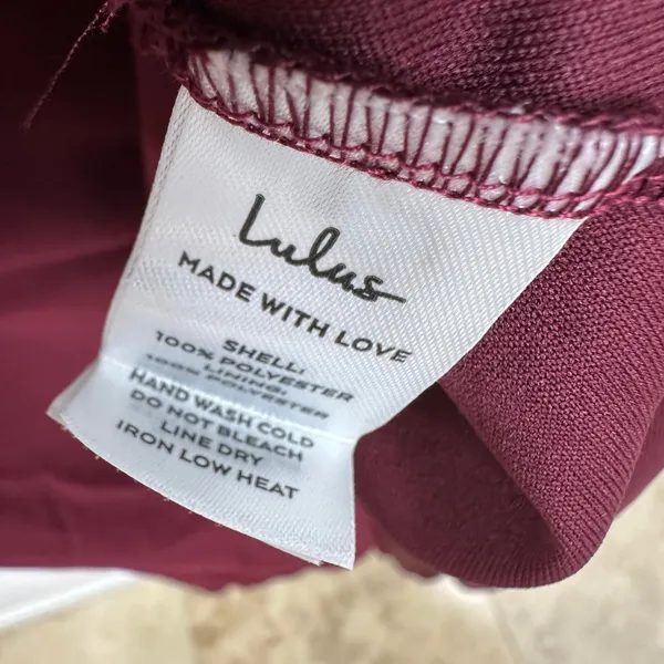 Lulus Event Ready Burgundy Backless Lace-Up Maxi Dress Chiffon Formal Medium NWT - Image 8