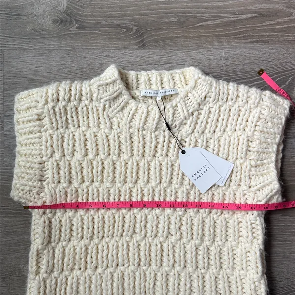 NEW Anthropologie English Factory Chunky Sweater Vest Small - Image 8