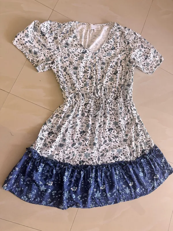 Margaux Riviera Women's Dress Sz XL Floral Drawstring Ruffle Spring Bloomcore - Image 5