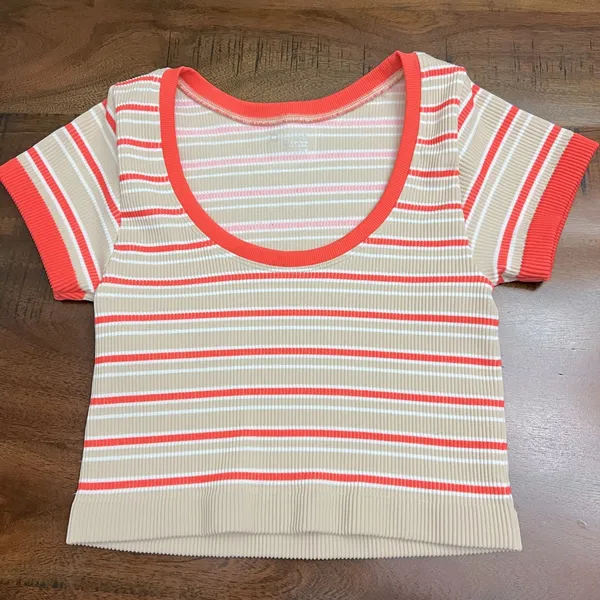Aerie Offline Seamless Ribbed Crop Top – Size Medium - Image 2