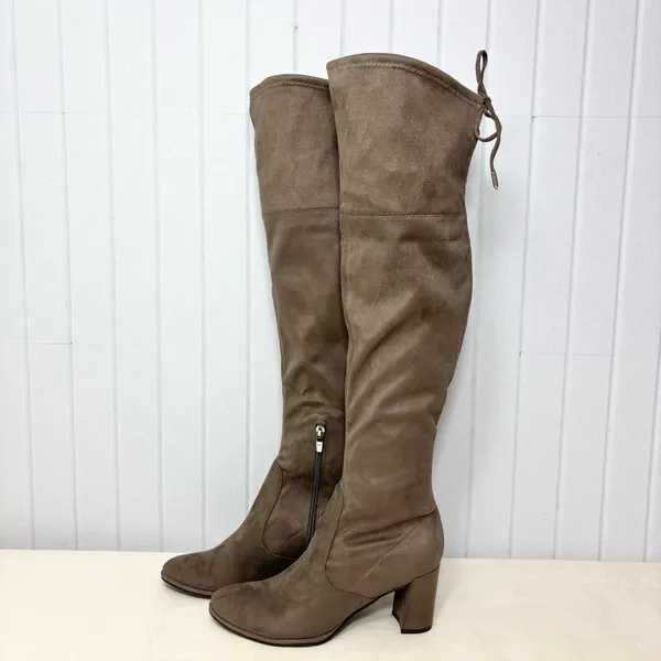 Marc Fisher‎ Over the Knee Boots Suede Taupe Size 8M - Image 3