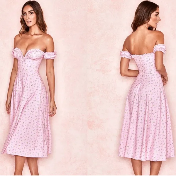 House of CB Lauren Pink Floral Midi Dress sundress - Image 5