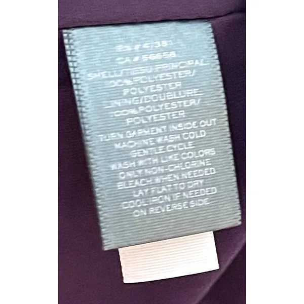 Lauren Ralph Lauren Women Shift Dress Velvet Short Sleeve Keyhole Purple Size 4 - Image 7