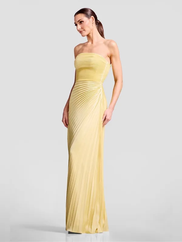 Dress The Population Kinley Dress in Butter Yellow S - Image 9