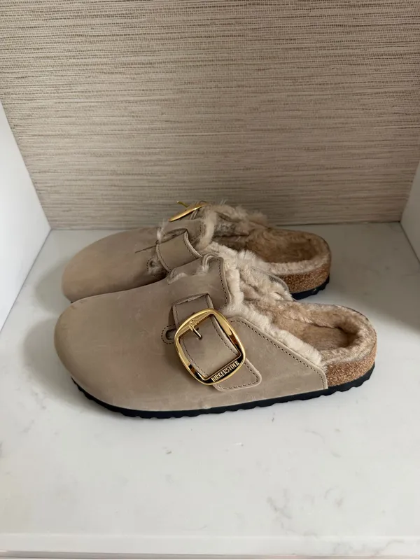 Birkenstock Boston Big Buckle Shearling Clogs - Image 2