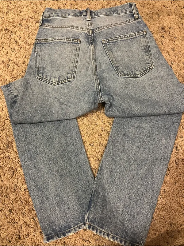 Agolde Light Blue Straight Leg Jeans - Image 4