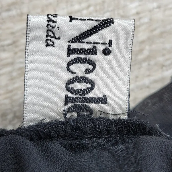 VTG Ronni Nicole Velvet Burnout Wide Leg Pants M Black Sheer Holiday Party - Image 7