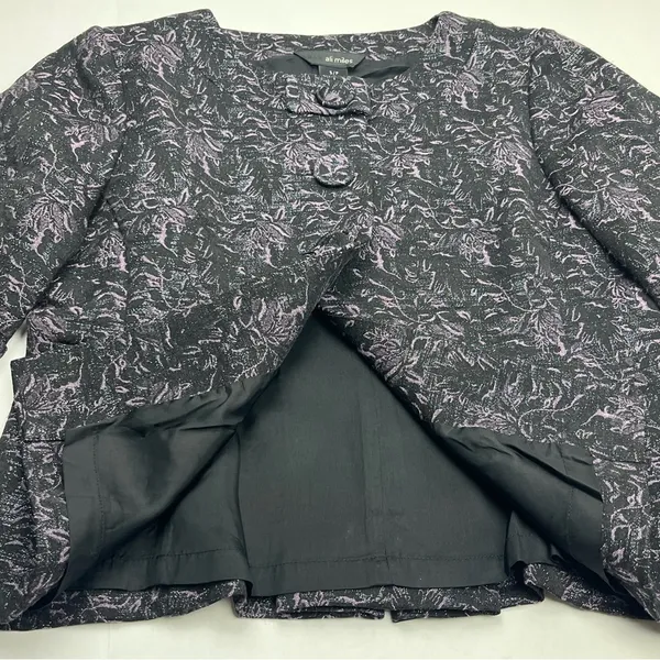 Ali‎ Miles Black Metallic Purple Jacket Womens Size Small Office Preppy Mature - Image 10