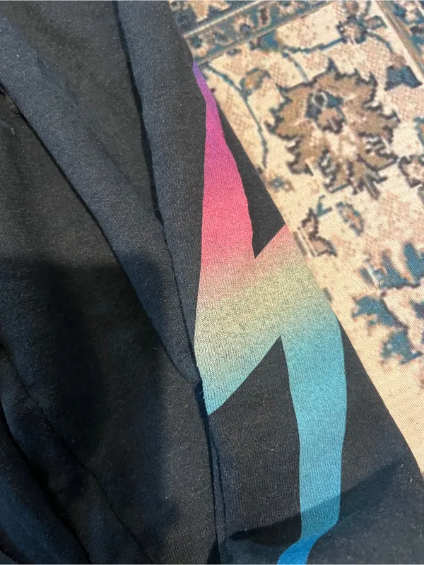 Aviator nation Black Sweatpants with Colorful Gradient Lightning Detail - Image 9