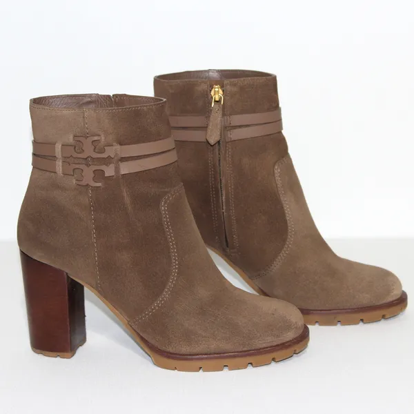 Tory Burch Leigh Lug Sole Booties In River Rock/ River Rock Size 8 - Image 4