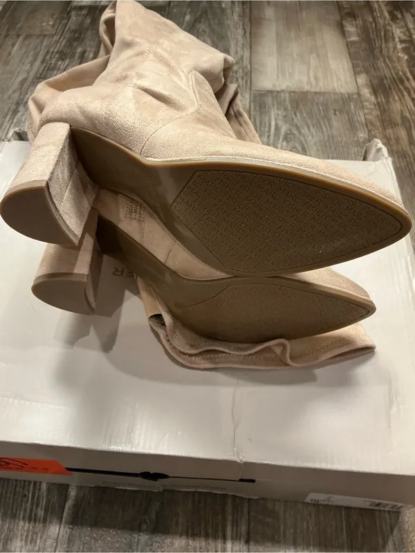 Marc Fisher Tan Over-the-Knee Block Heel Boots Size 7 - Image 11