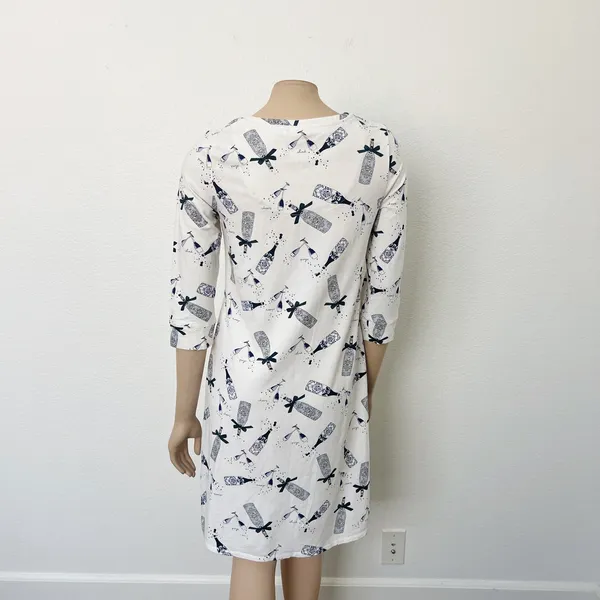[Soma] White Cheers Champagne Cool Nights Jersey Scoop Neck Sleepshirt Size XS - Image 3