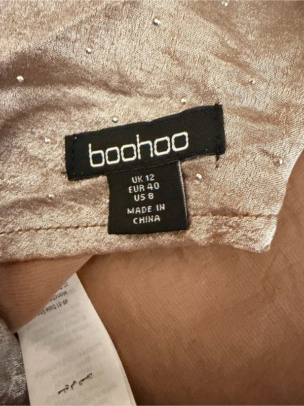 Boohoo Shimmery Cowl Neck Crop Top - Image 7
