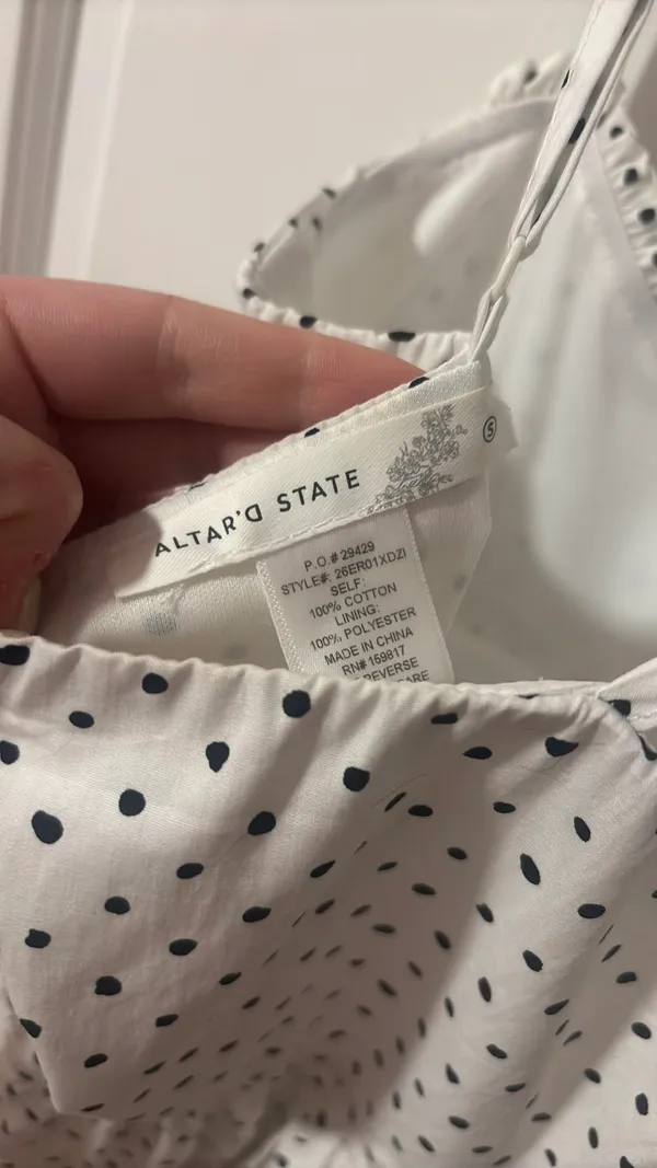 Altar'd State Polka Dot Dress White - Image 4