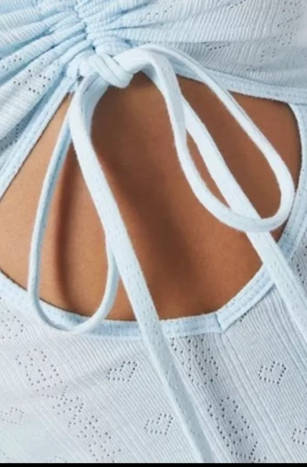 Frankies Bikinis X GIGI HADID MILLIE POINTELLE DRESS IN ASHER blue - Image 3