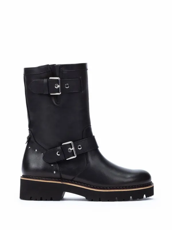 PIKOLINOS Black Leather Mid-Calf Buckle Combat Boots Size 41=US Size 9.5-10 - Image 2