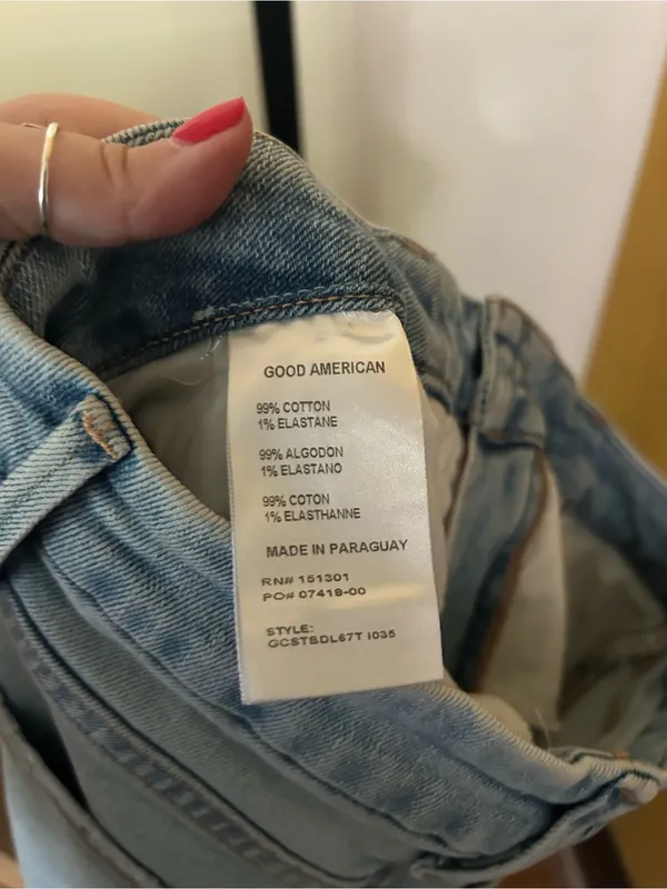 Good American Good Curve Straight Jeans High Rise Distressed Light‎ Wash 4/27 - Image 7