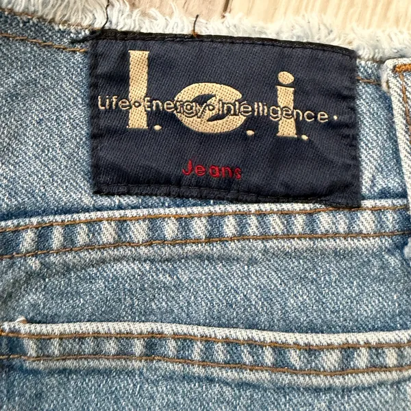 RARE Style VINTAGE Lei High Waisted Frayed Cotton Denim Shorts size 5 (28) - Image 8