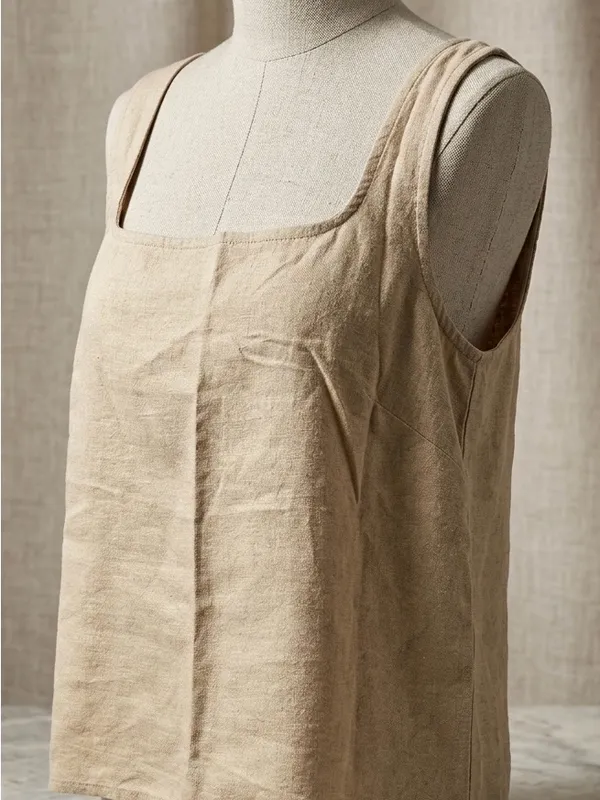 Express Summer-Blend Linen Square Neck‎ Tank Cream Size Medium NWT - Image 11