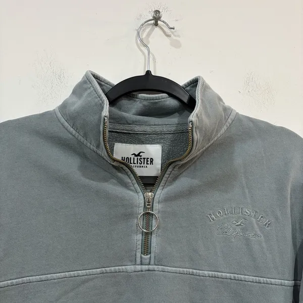 Hollister Sea Foam Green Quarter Zip Pullover Sweatshirt Women’s Size XS - Image 2