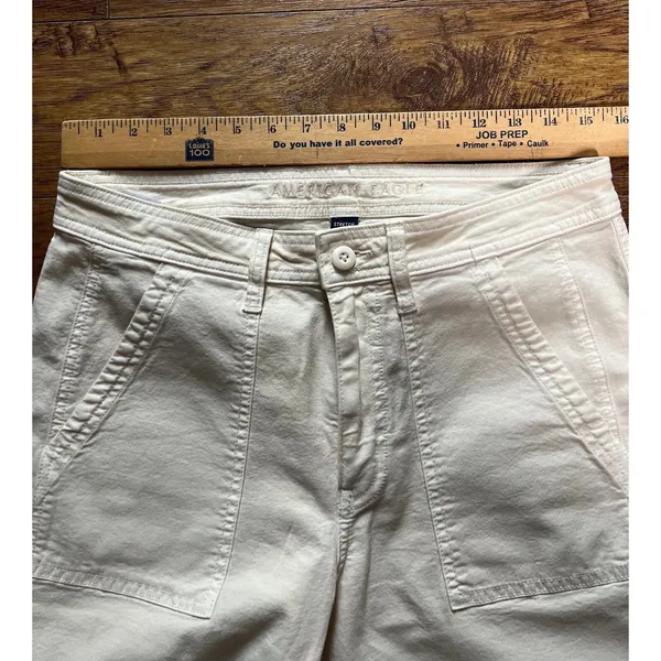 American Eagle High-Waisted Stovepipe Jeans Off White/Cream size 8 - Image 7