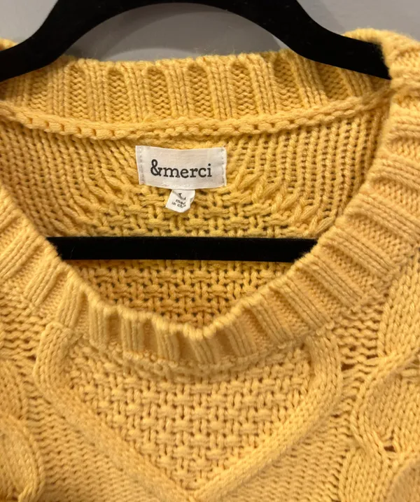 &merci Fringe Cable Knit Sweater - Image 3