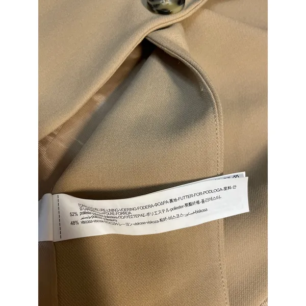Zara Women's Tan Notch Lapel Sleeveless Side Tie Vest Blazer Coat Jacket Size XS - Image 5