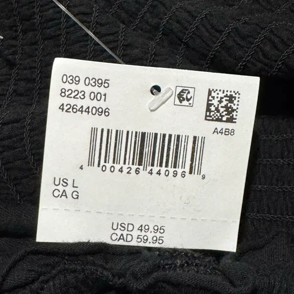 American Eagle Black Smocked Mini Dress Ruffle Hem Sleeveless Size Large - Image 6