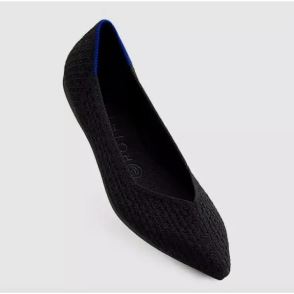 Rothy's The Point Toe Flats in Black Honeycomb Knit Size 8 - Image 2